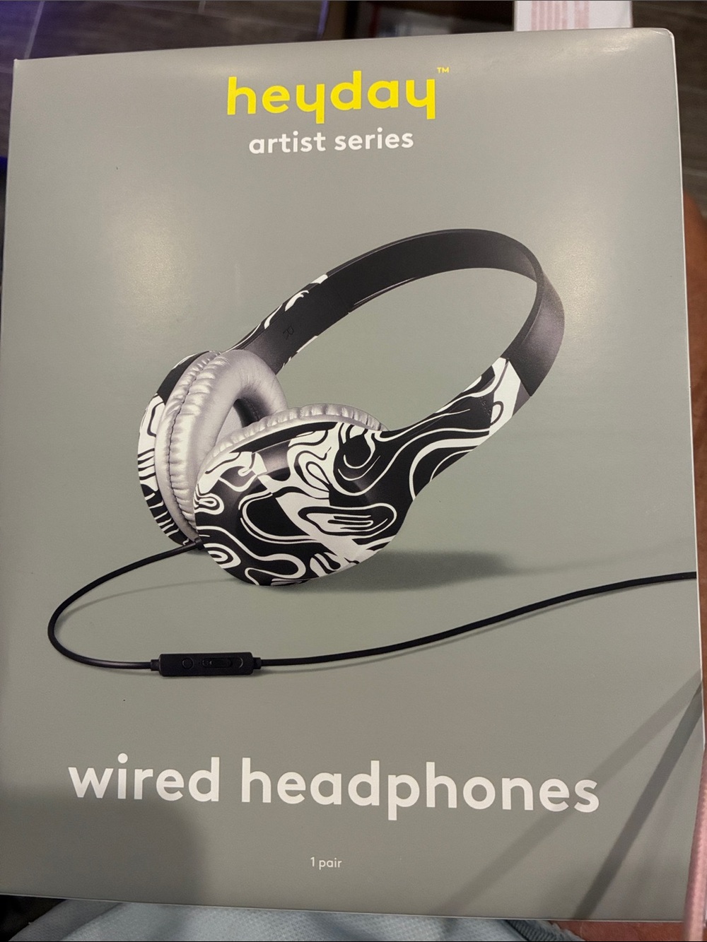 heyday Artist Series Wired On-Ear Headphones - Black & White Swirl